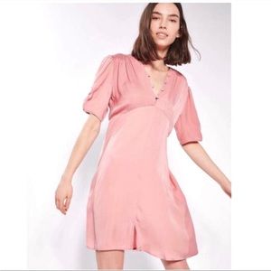 Topshop Pink Polka Dot Silky Short Sleeve Mini Tea Dress 6